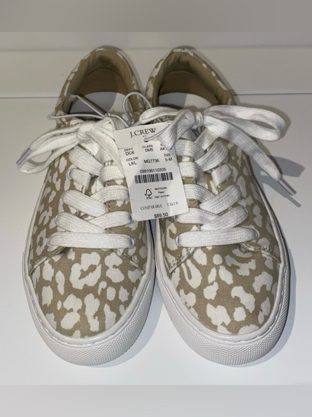 J.Crew Neutral Spot Lace-Up Sneakers